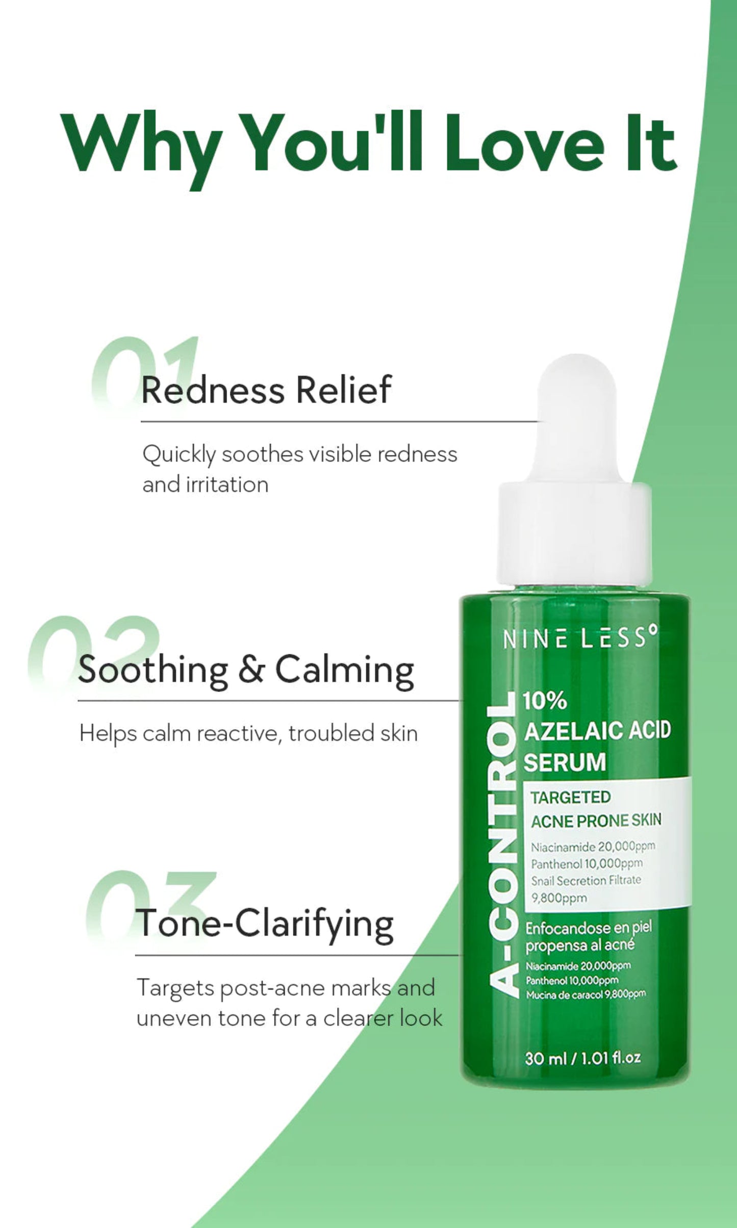 Nineless A-CONTROL 10% Azelaic Acid Serum 30ml