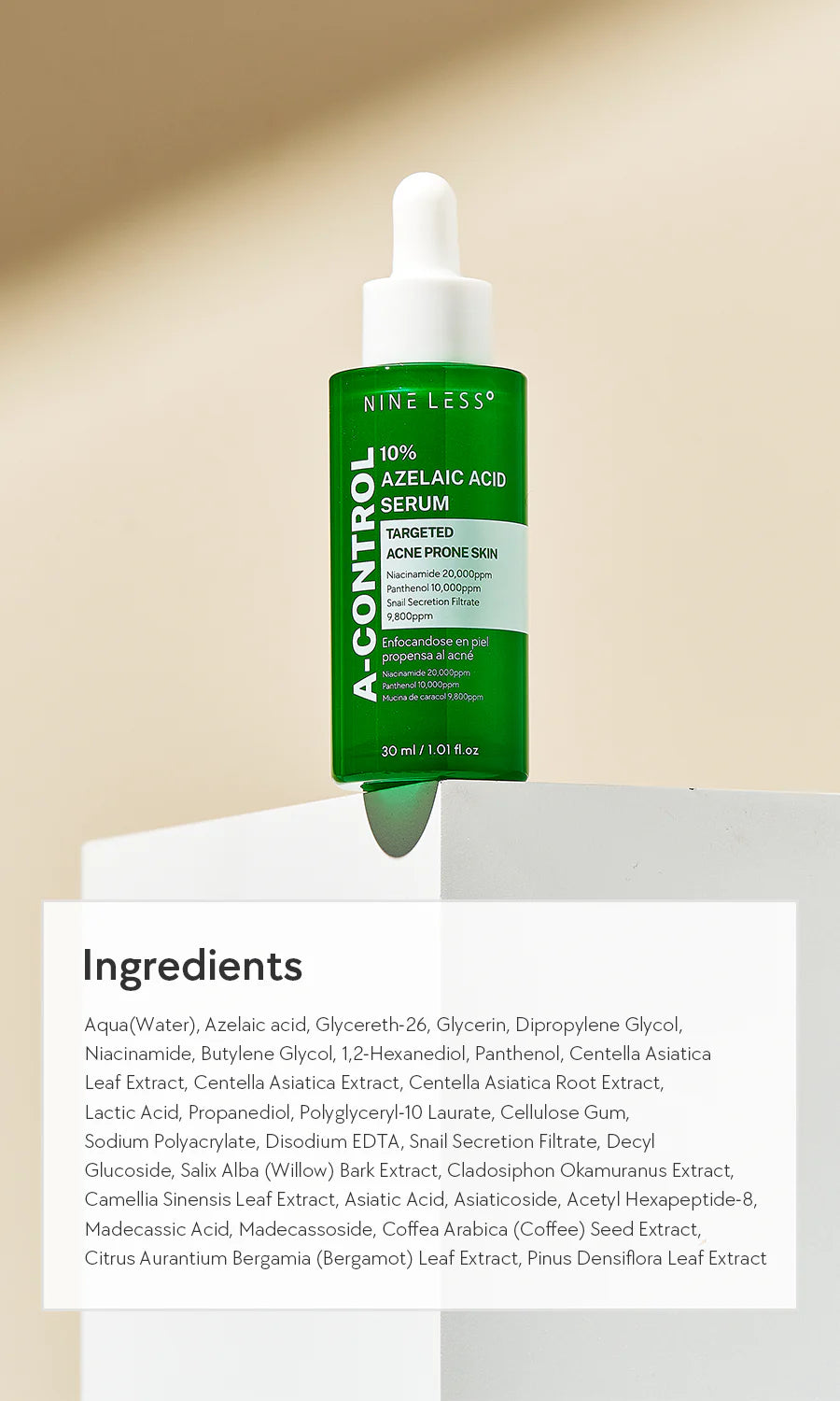 Nineless A-CONTROL 10% Azelaic Acid Serum 30ml