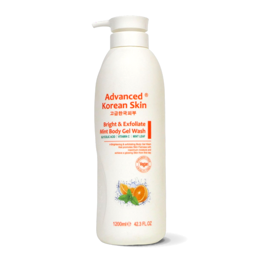 Advanced Korean Skin Bright & Exfoliate Mint Body Gel Wash — Refresh & Glow