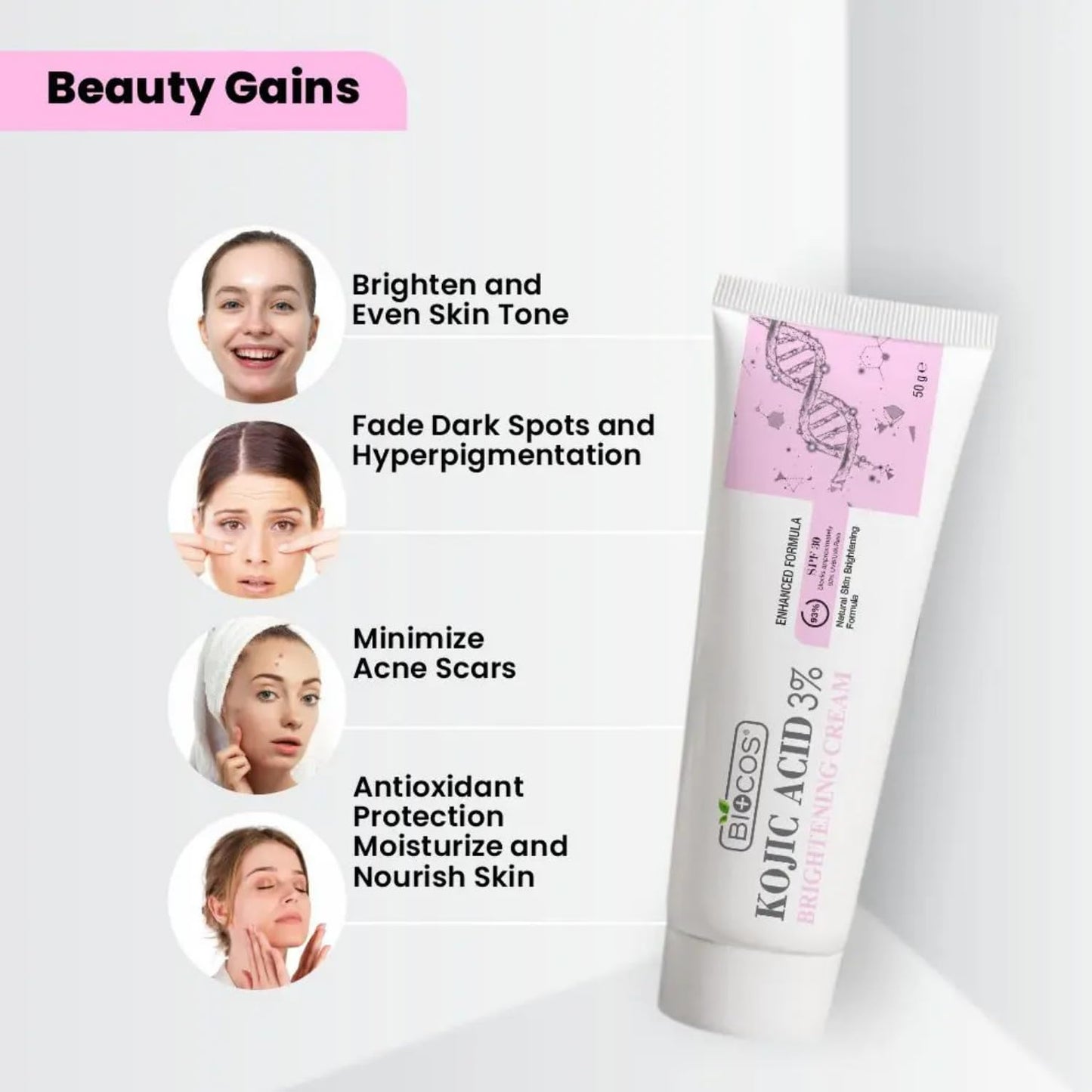 BIOCOS Kojic Acid Cream - 50g