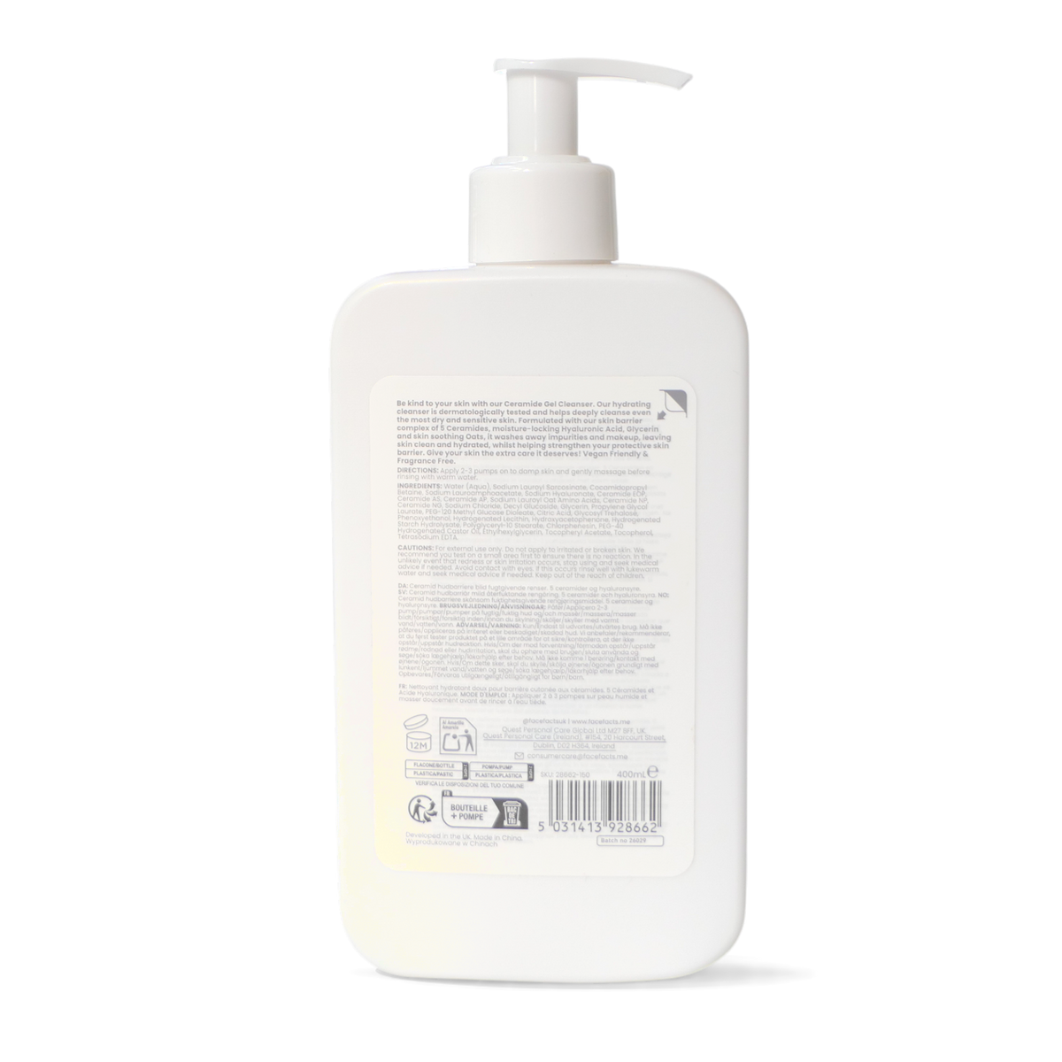 Face Facts Hydrating Ceramide Cleanser | Dry & Sensitive Skin | 400ml