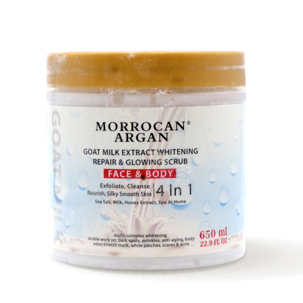 Morroccan Argan Goat Milk Extract  Repair & Glowing Scrub 4-in-1 (650g)