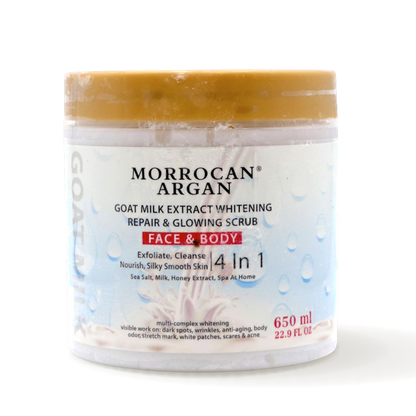 Morroccan Argan Goat Milk Extract  Repair & Glowing Scrub 4-in-1 (650g)