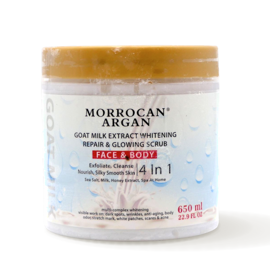 Morroccan Argan Goat Milk Extract  Repair & Glowing Scrub 4-in-1 (650g)