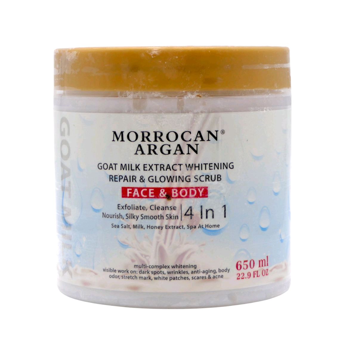 Morroccan Argan Goat Milk Extract  Repair & Glowing Scrub 4-in-1 (650g)