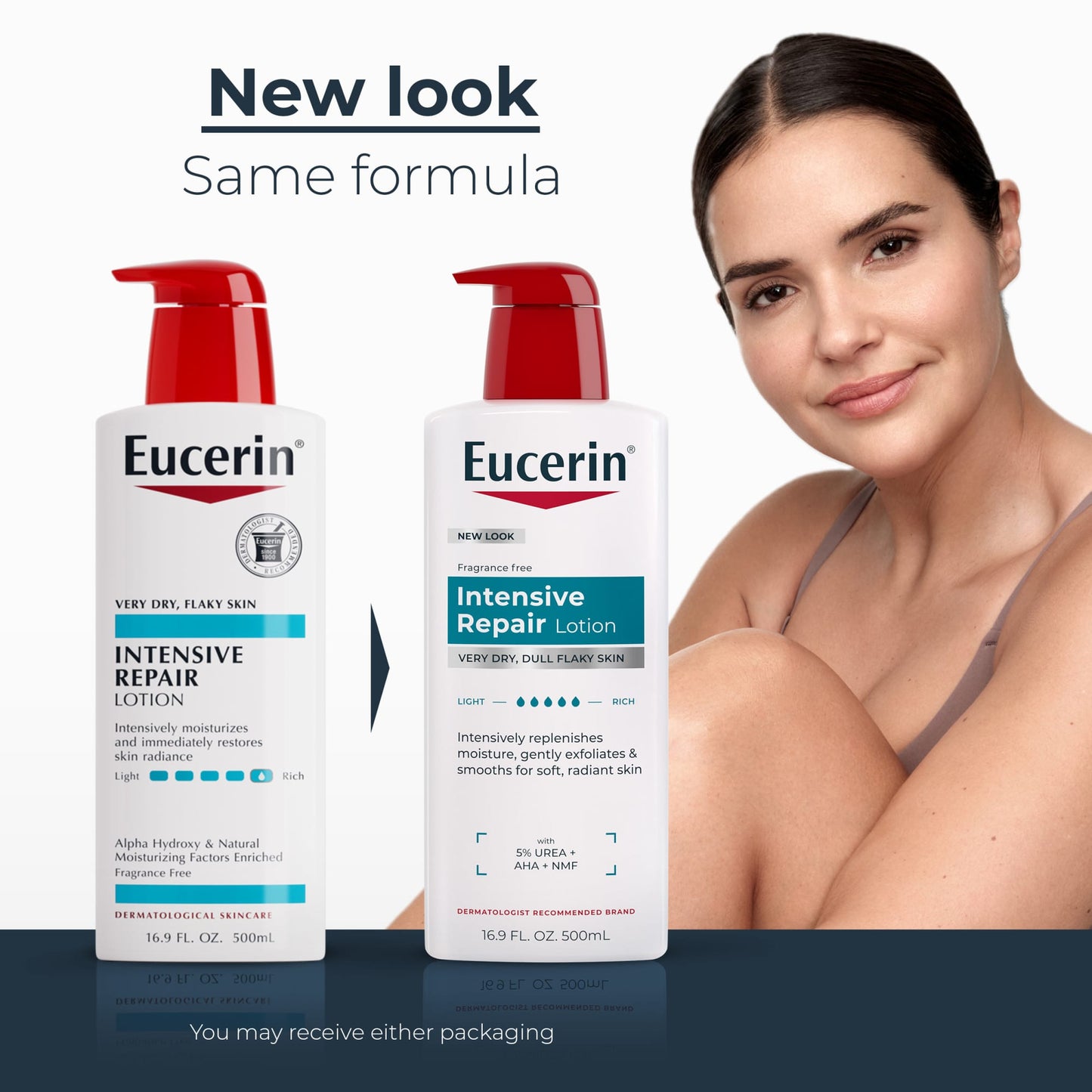 Eucerin, Intensive Repair Lotion, Fragrance Free, 16.9 Fl Oz (500 Ml)